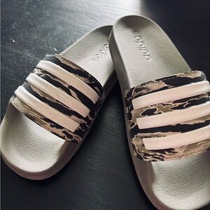 Adidas Gray Camouflage Slides